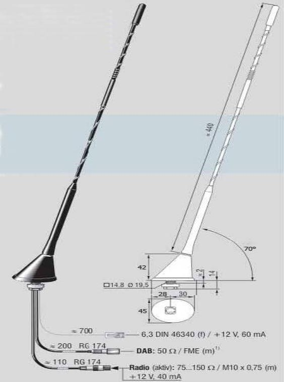 DAB+無線コンビネーションアンテナ 702