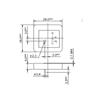 LHCP 偏波広帯域 2332MHz セラミック GPS アンテナ
